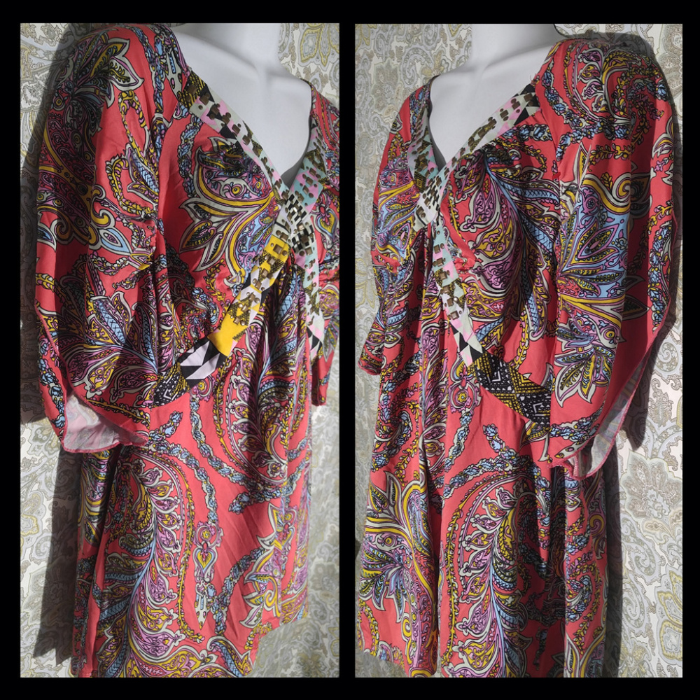 One World Plus Size 1X Embellished Shirt - Picture 3 of 6